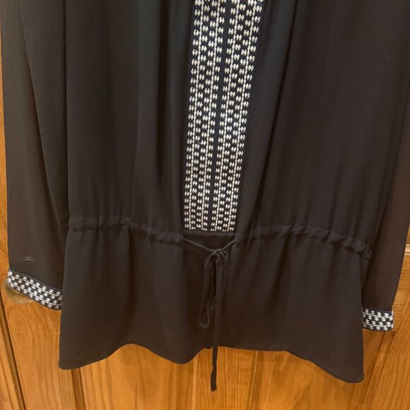 Tory Burch Silk Drawstring Tunic Color: black Size: 14 - Picture 7 of 9